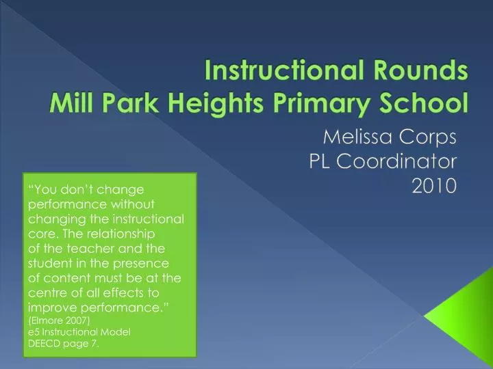 instructional rounds mill park heights primary school