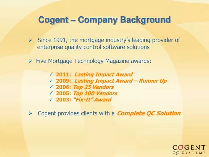 cogent company background