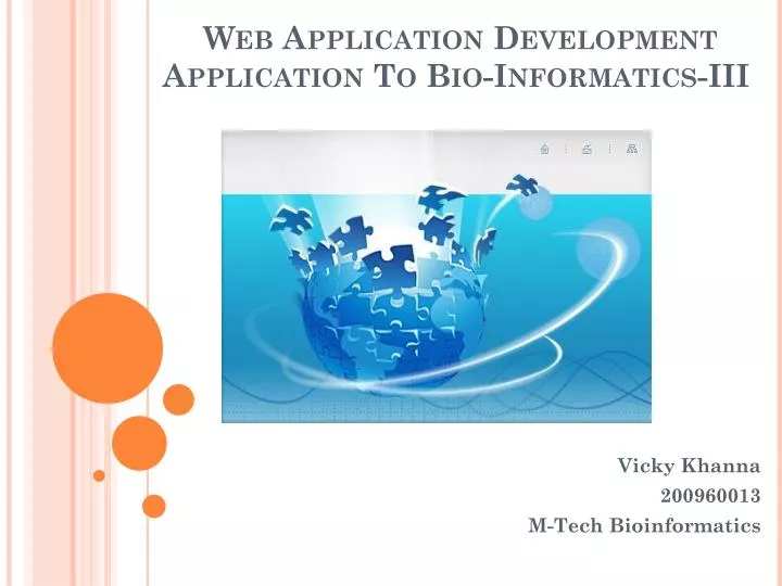 web application development application to bio informatics iii