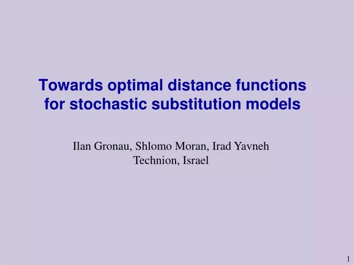 towards optimal distance functions for stochastic substitution models