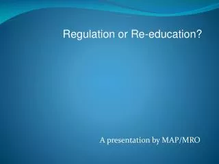 A presentation by MAP/MRO