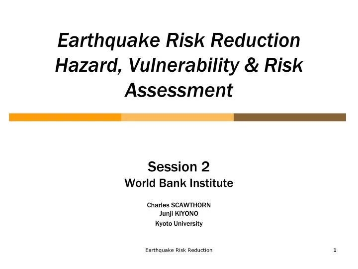 earthquake risk reduction hazard vulnerability risk assessment
