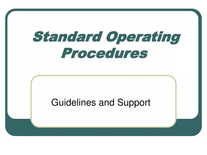 standard operating procedures