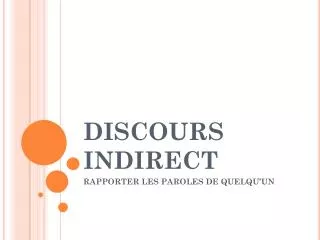 discours indirect