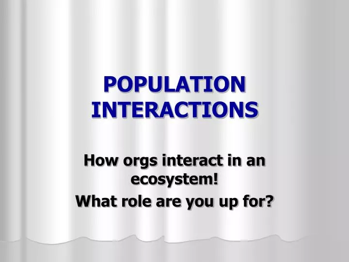 population interactions