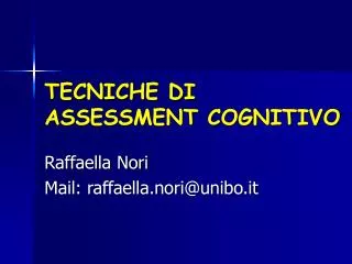 tecniche di assessment cognitivo