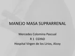 manejo masa suprarrenal