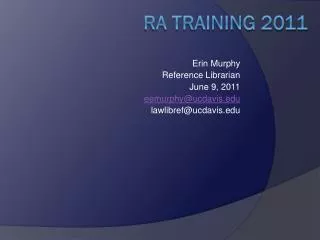 RA Training 2011