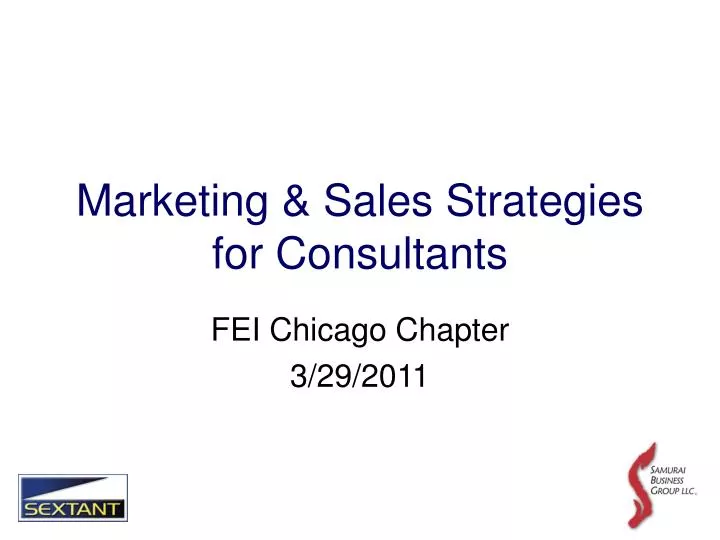 marketing sales strategies for consultants