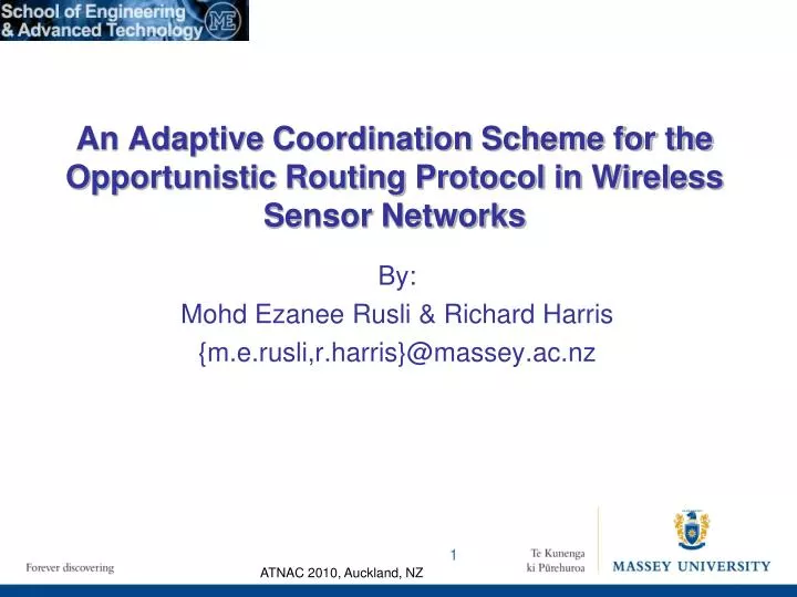 an adaptive coordination scheme for the opportunistic routing protocol in wireless sensor networks