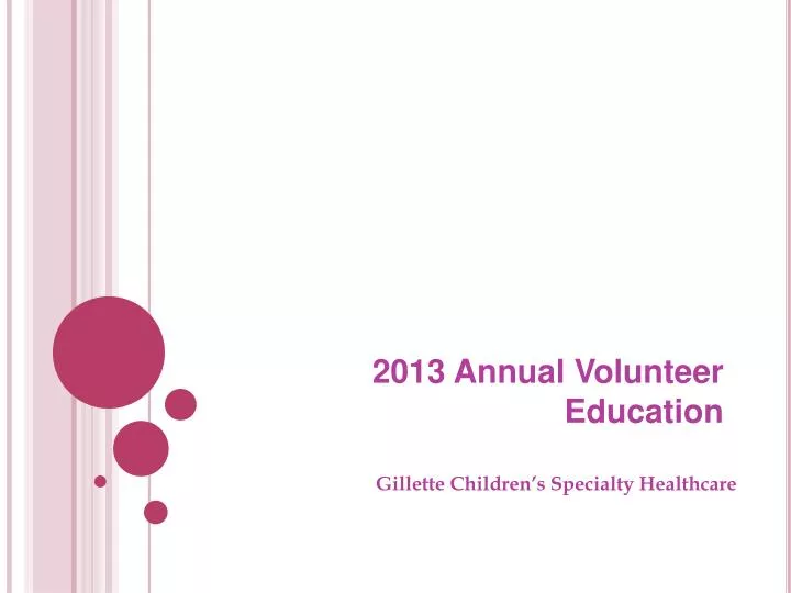 2013 annual volunteer education