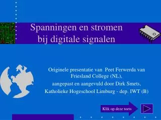 spanningen en stromen bij digitale signalen