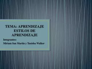 tema aprendizaje estilos de aprendizaje