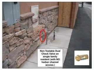 Non-Testable Dual Check Valve on single family resident (with NO harbor channel access.)
