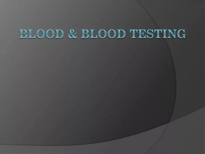 blood blood testing