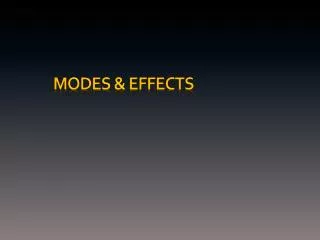modes &amp; Effects