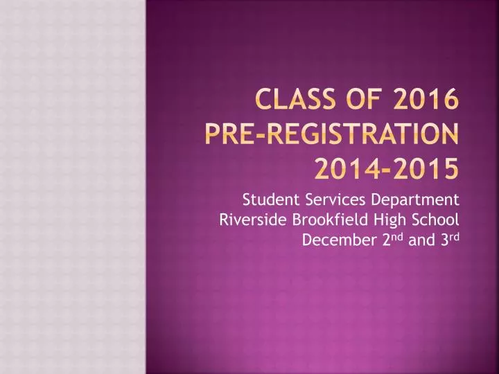 class of 2016 pre registration 2014 2015