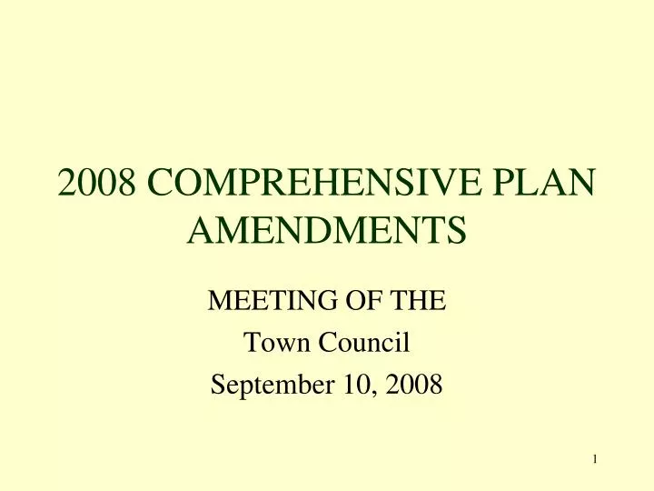 2008 comprehensive plan amendments