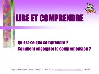 lire et comprendre