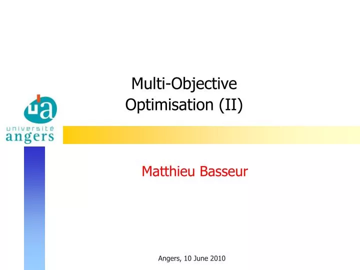 multi objective optimisation ii