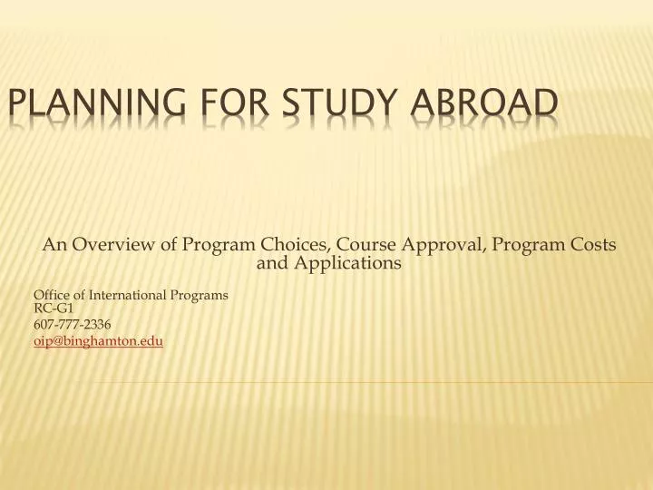 planning for study abroad