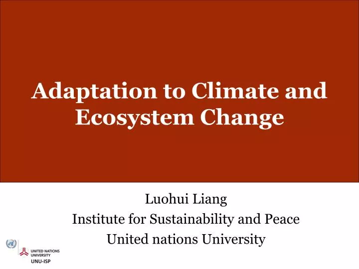 adaptation to climate and ecosystem change