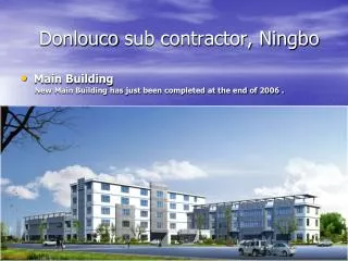 Donlouco sub contractor, Ningbo