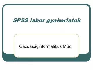 spss labor gyakorlatok