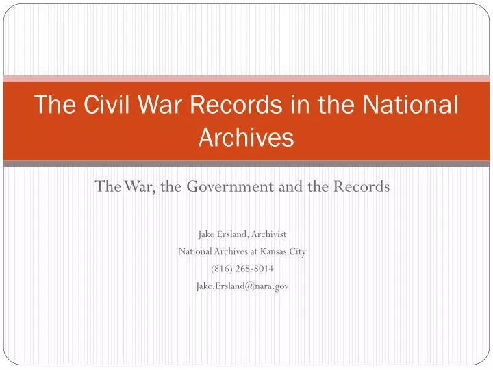 the civil war records in the national archives