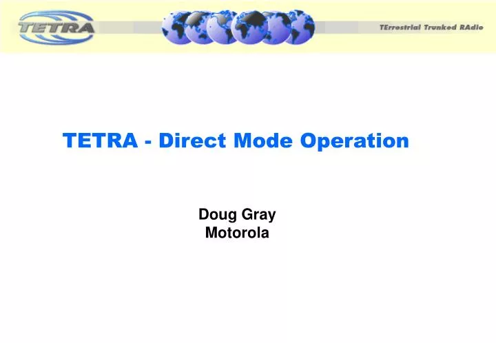 tetra direct mode operation