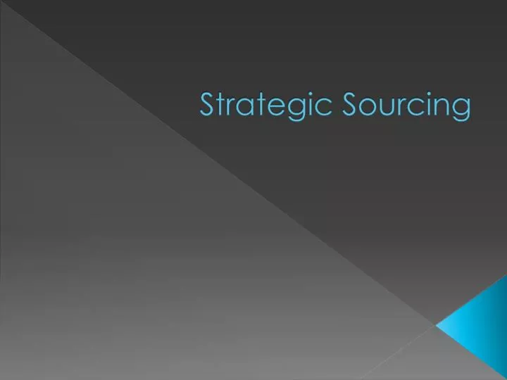 strategic sourcing