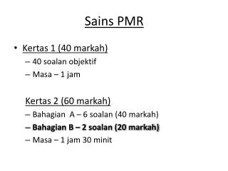 sains pmr
