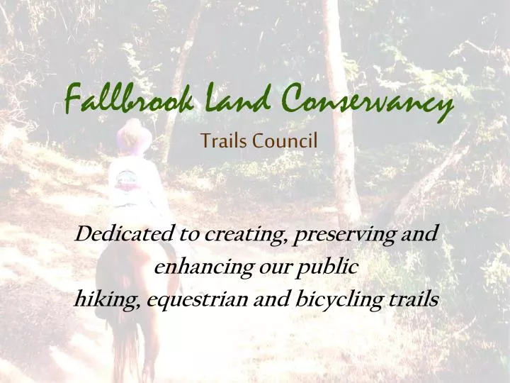 fallbrook land conservancy trails council