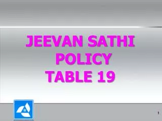 JEEVAN SATHI POLICY TABLE 19