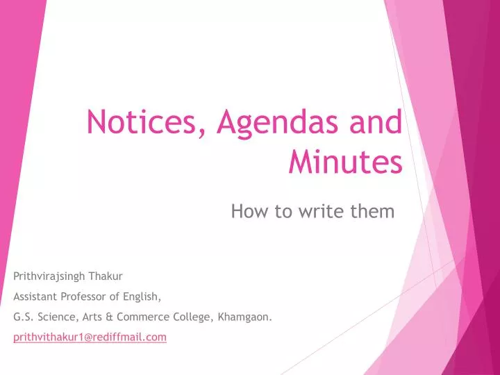 notices agendas and minutes