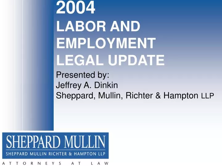 2004 labor and employment legal update