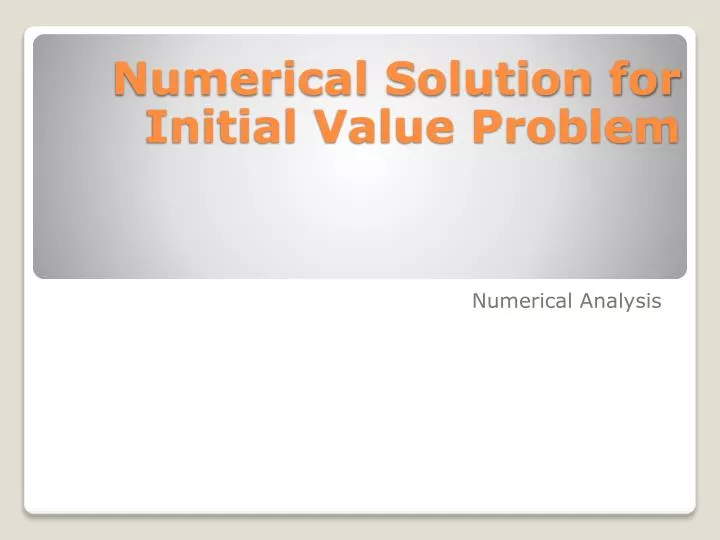 numerical solution for initial value problem