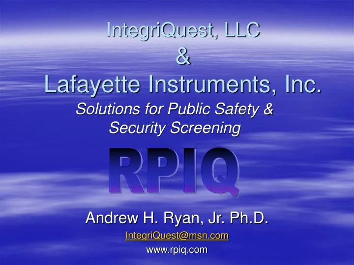 integriquest llc lafayette instruments inc