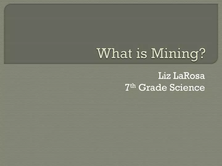 what is mining