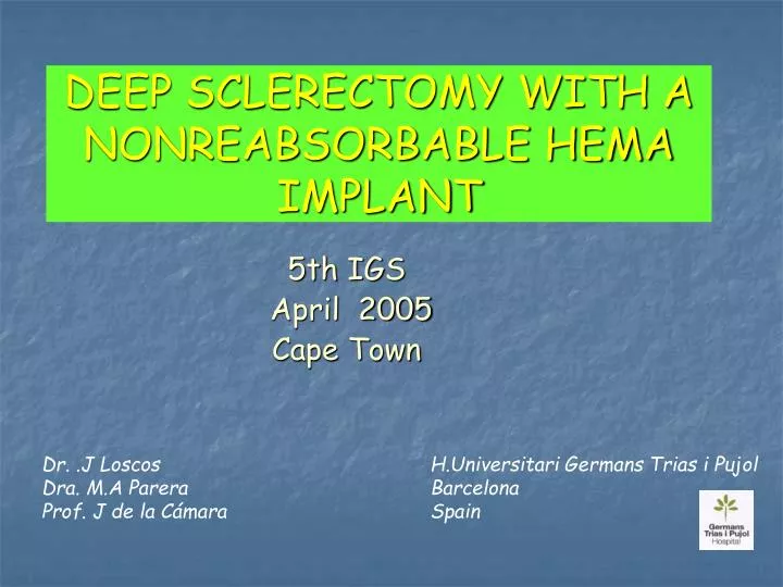 deep sclerectomy with a nonreabsorbable hema implant