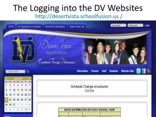 The Logging into the DV Websites