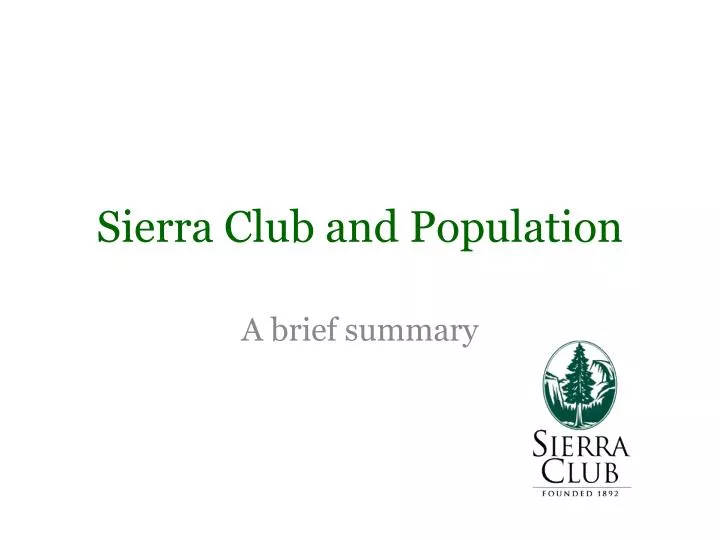 sierra club and population