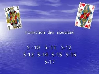 correction des exercices