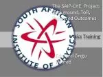 Review of Physics Training in South Africa - slide 1