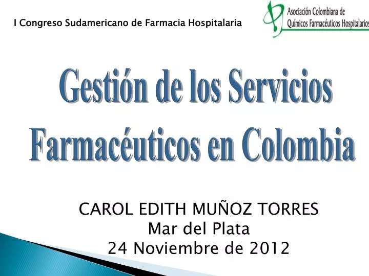 gesti n de los servicios farmac uticos en colombia