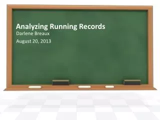 Analyzing Running Records