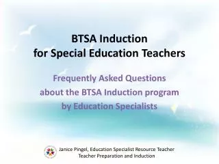 BTSA Induction for Special Education Teachers