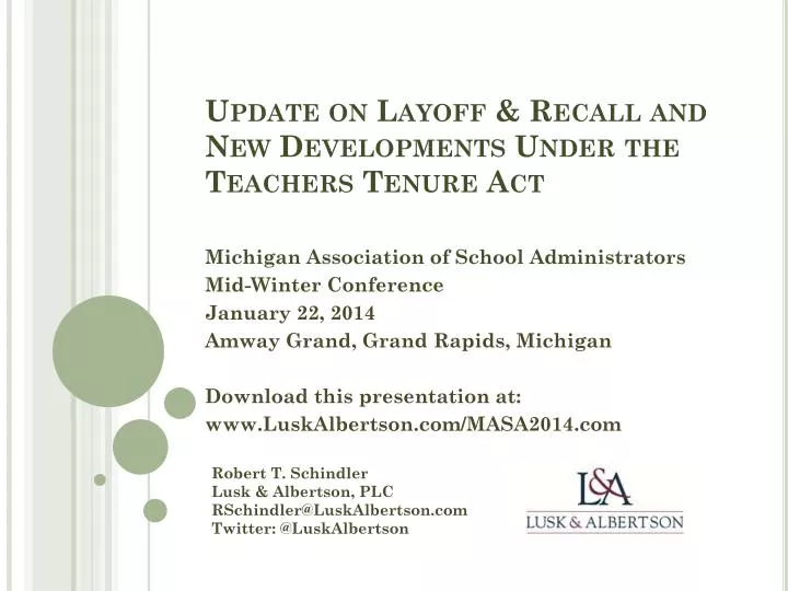 update on layoff recall and new developments under the teachers tenure act