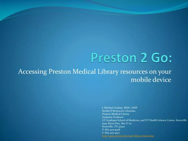 preston 2 go