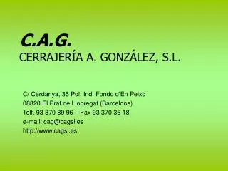 c a g cerrajer a a gonz lez s l